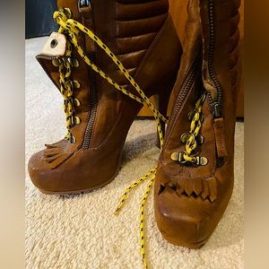 High heels boots zip on side size 8